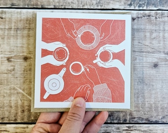Ritual- Single Square Greetings Card with recycled brown envelope (blank inside)