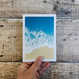 Wave on Sand - Einzelkarte mit recyceltem braunen Umschlag (leer)