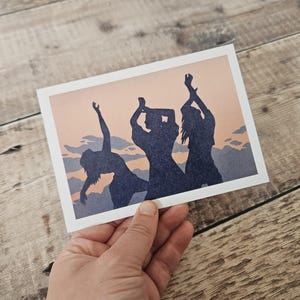 Ballando al tramonto - Biglietto d'auguri singolo con busta marrone (vuoto all'interno)