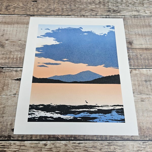 After the Rain Giclée Print: Scottish Landscape Linocut Art