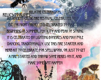 Kit para encender fuego de Beltane - Hierbas para quemar en la ceremonia ritual del Primero de Mayo - Encendedores de fuego para el Sabbat pagano