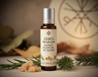Mezcla de aceites esenciales para la concentración y la claridad - Aceites nórdicos Sabiduría de Odín - Frasco roll-on de 10 ml