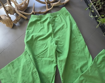 Pantalones de pierna ancha para mujer Action Country, color verde hierba, talla 14.