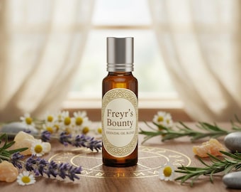 Mezcla de aceites esenciales para la prosperidad – Freyrs Bounty Nordic Abundancia y crecimiento - Frasco roll-on de 10 ml