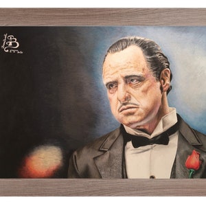 Disegno originale e stampe di Marlon Brando "Don Vito Corleone" ne Il Padrino