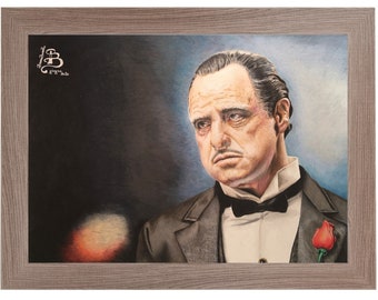 Original drawing and prints by Marlon Brando "Don Vito Corleone" in The Godfather