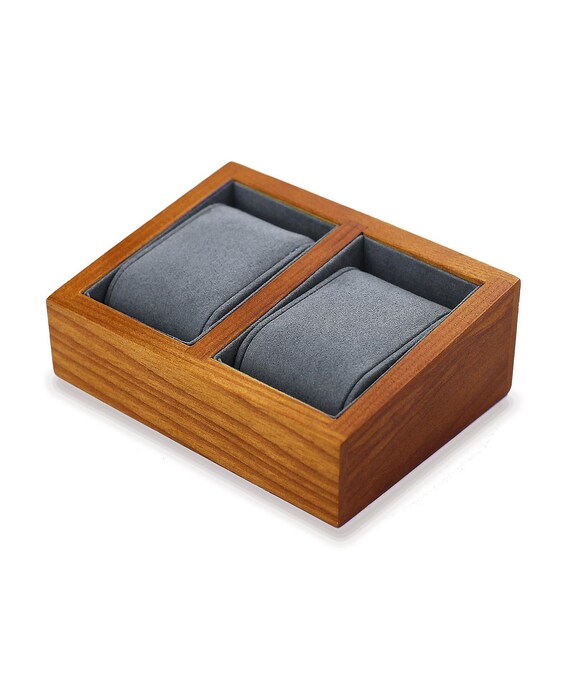 Watch Holder Wood Grey for Two Wristwatches Wood and Velvety Etsy