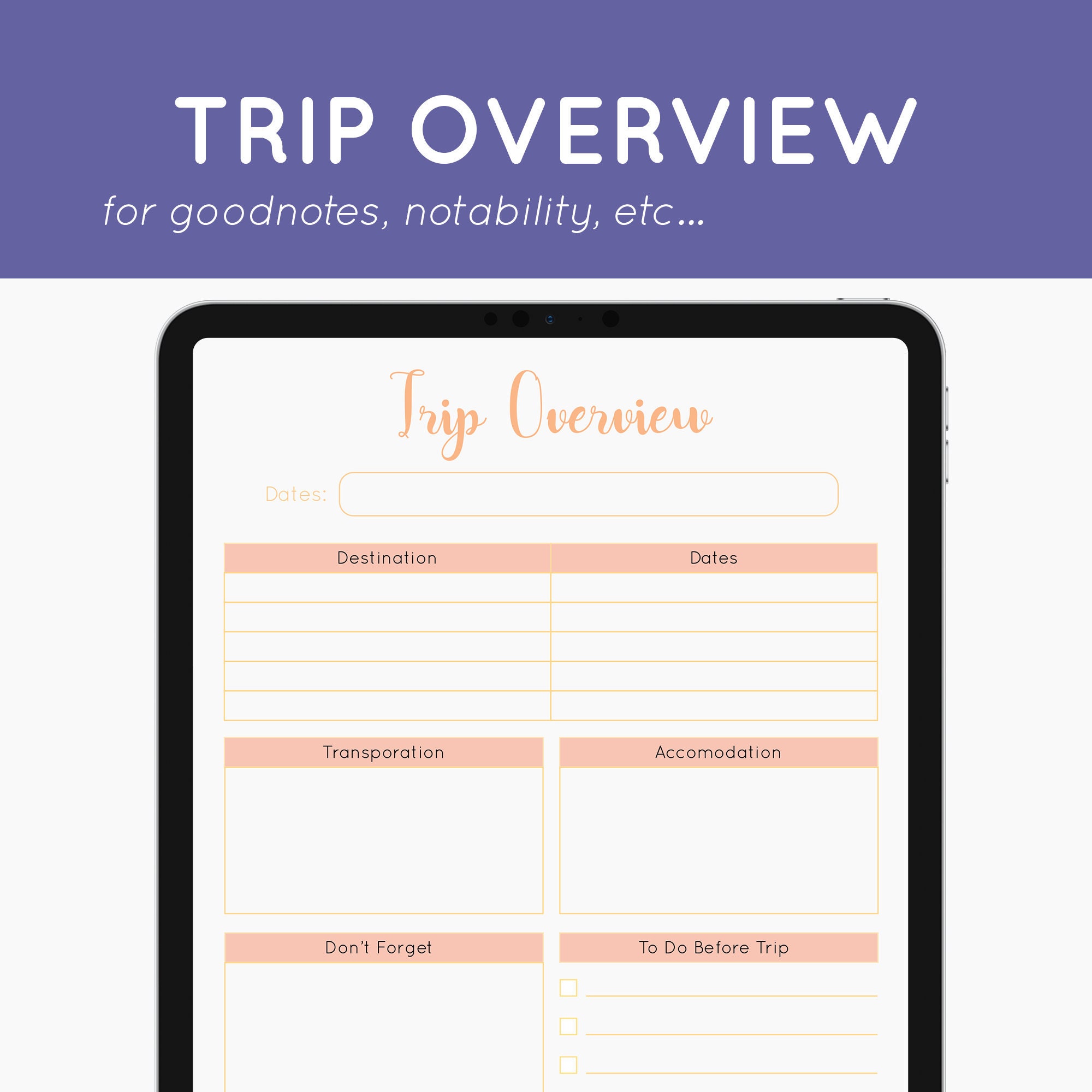 travel tracker entry