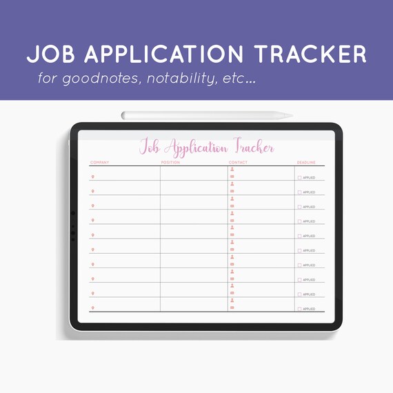Bewerbung Tracker Digitale Job Suche Planer Und Tracker Etsy