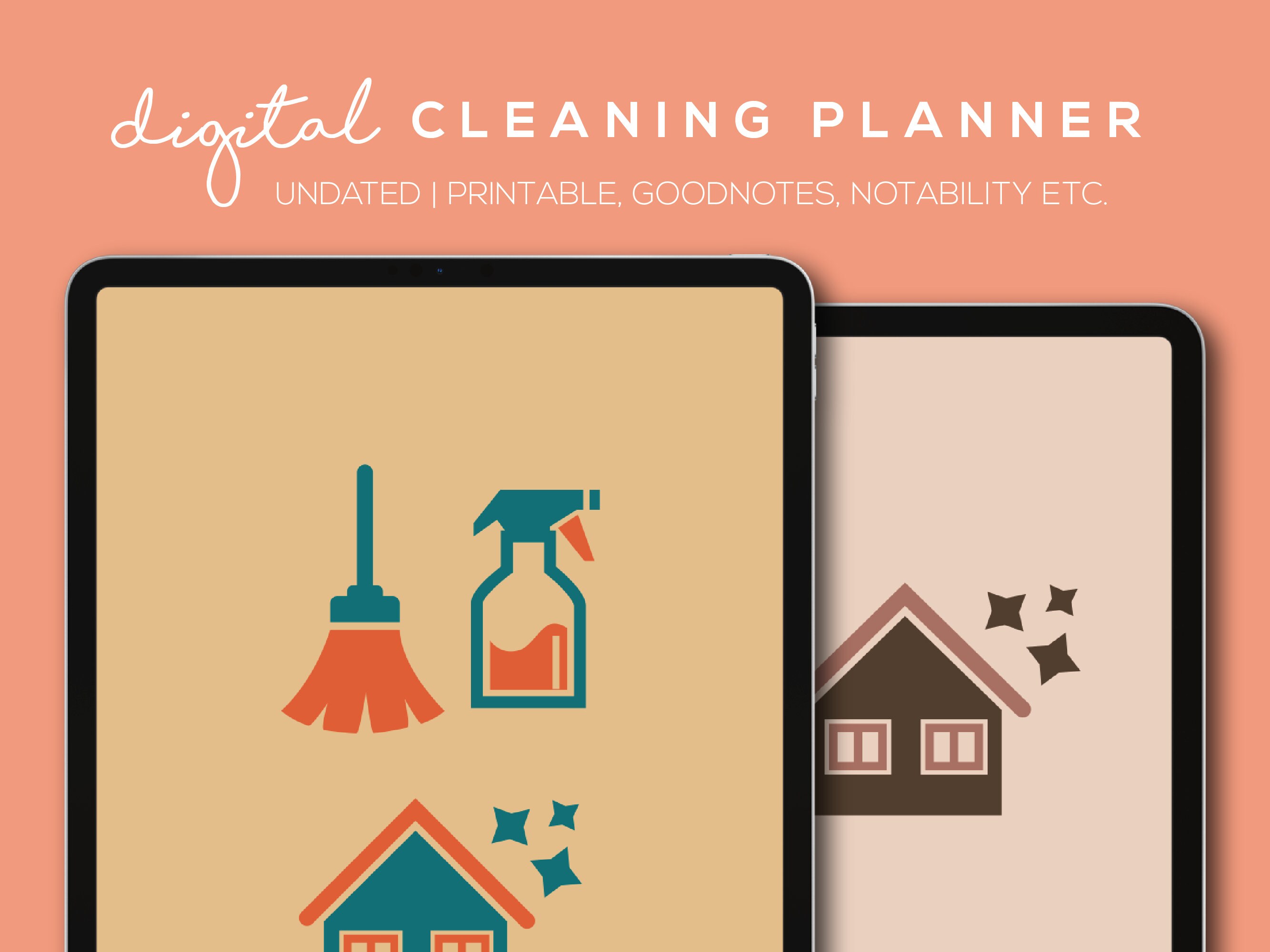 Digital Cleaning Planner Digital Cleaning Tracker Weekly Etsy