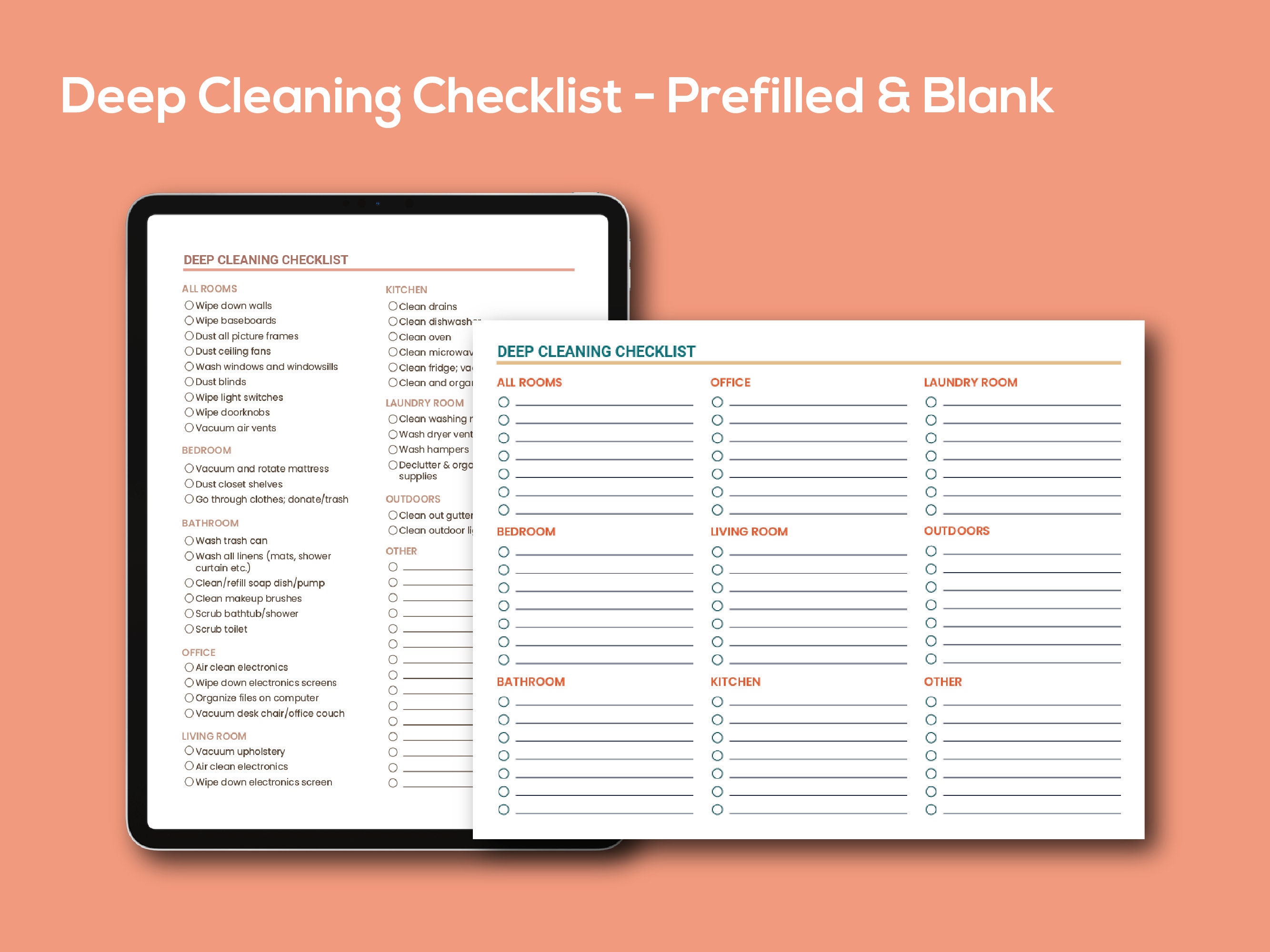 Digital Cleaning Planner Digital Cleaning Tracker Weekly Etsy