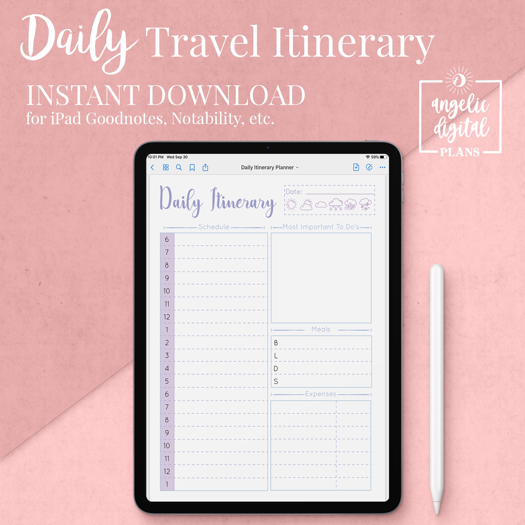 Daily Travel Itinerary Travel Planner Travel Tracker & | Etsy