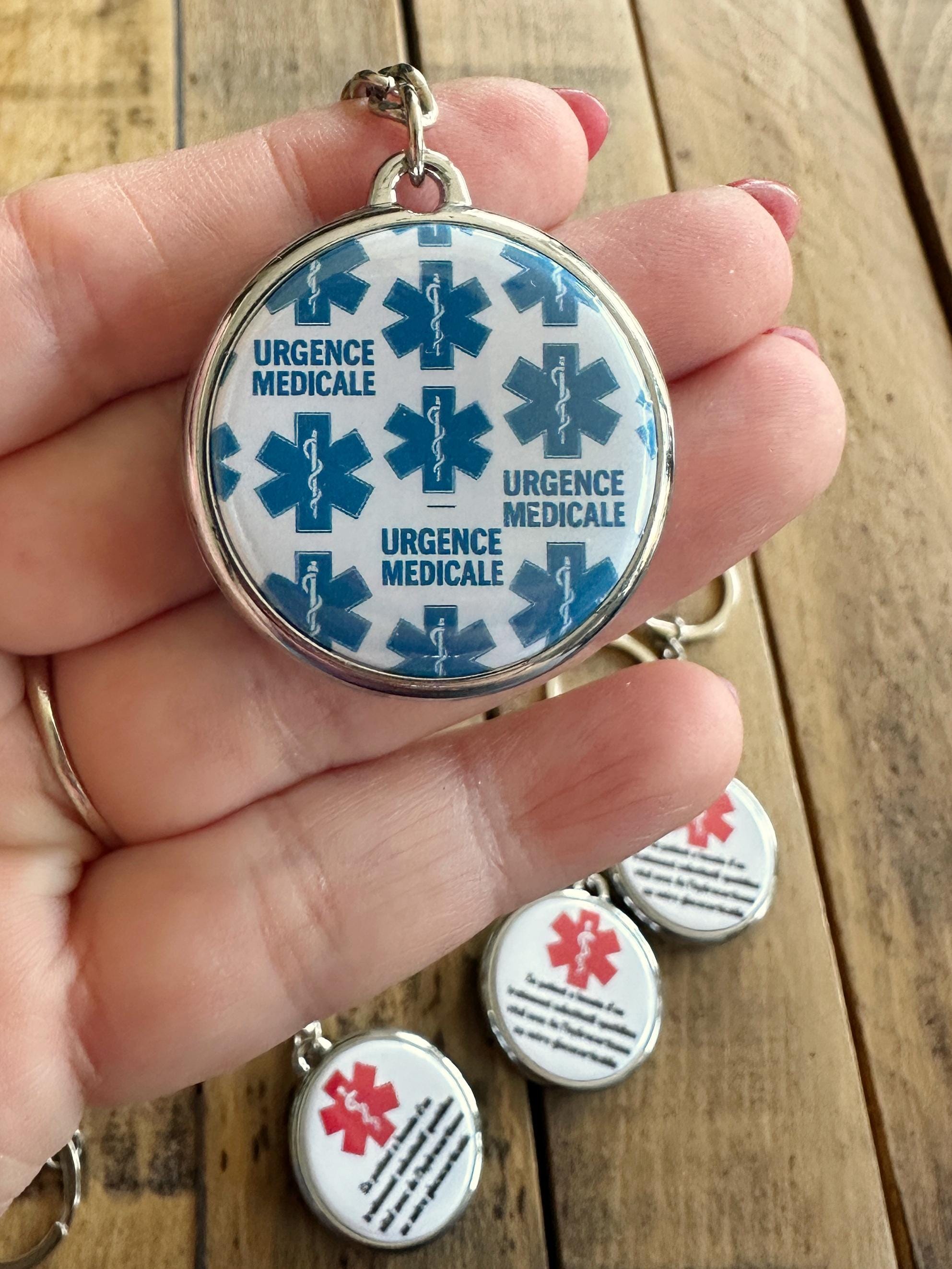 Silver Emergency Medical Keychain for People With Adrenal Insufficiency ...