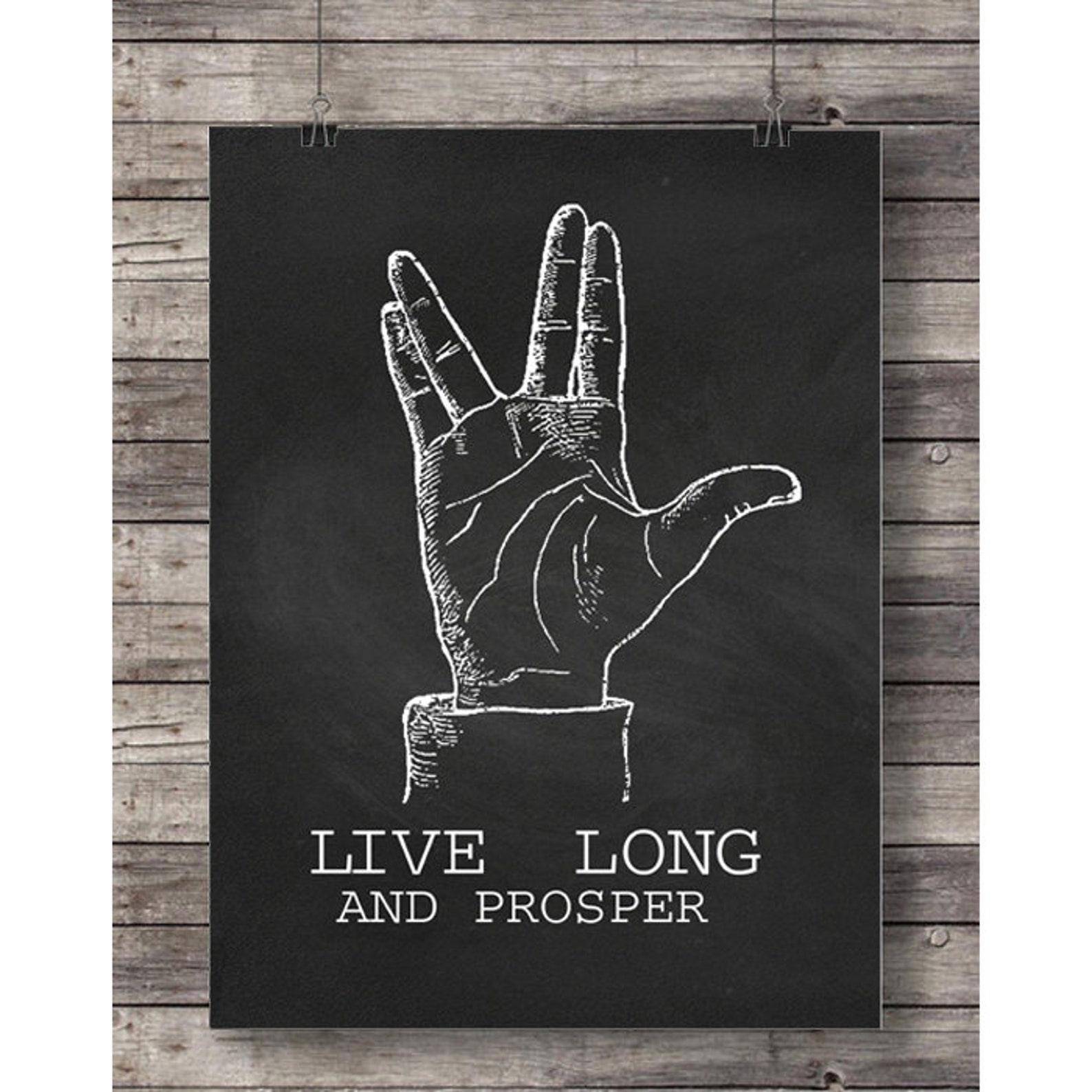 Art Print live long and prosper quote digital download | Etsy