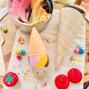 Ice Cream Play Dough Kit //Summer activity kit, Sensory dough, Ice Cream role play, Travel play set, Summer holiday fun