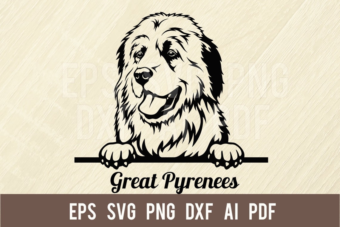 Great Pyrenees SVG Dog svg Dog Clip Art Dog Breed Dog Cut | Etsy