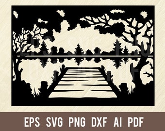 Wooded Dock Files for Cricut Dock Svg Wooded Dock Clipart Wooded Dock Svg Eps Wooded Dock Png Wooded Dock Dxf Wooded Dock Cut Files