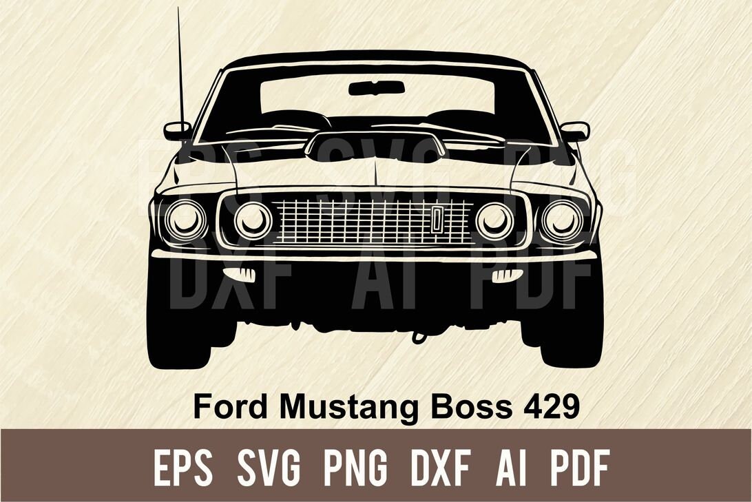 Ford Mustang Boss 429 SVG Muscle Car Stencil Sport car | Etsy