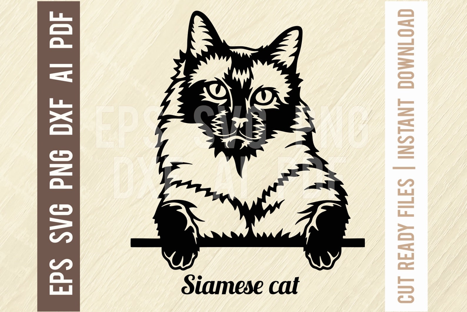 Siamese cat Svg Cat Clipart-Vector Art Digital Download Cut | Etsy