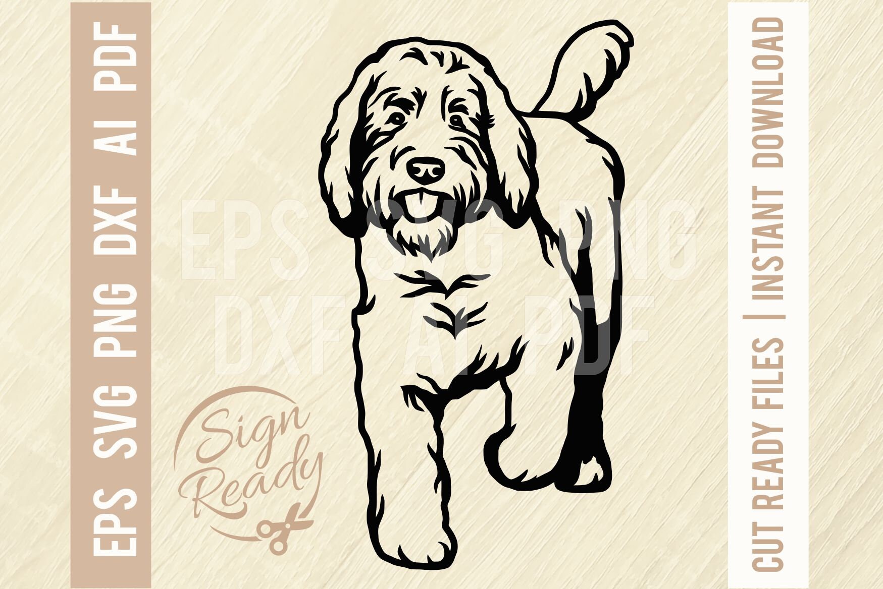 Golden Doodle SVG Goldendoodle Dog Breed SVG Clipart Vector Etsy