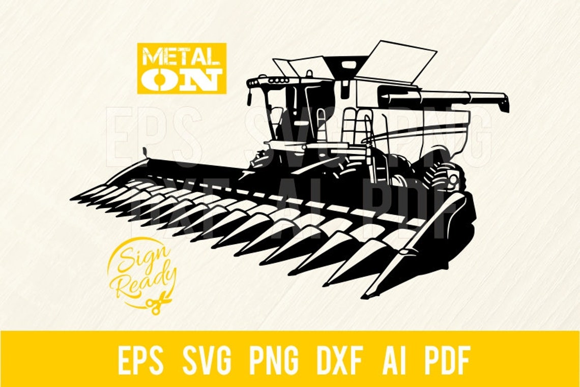 Harvester SVG Combine Farm Tractor svg vehicle farm svg Etsy