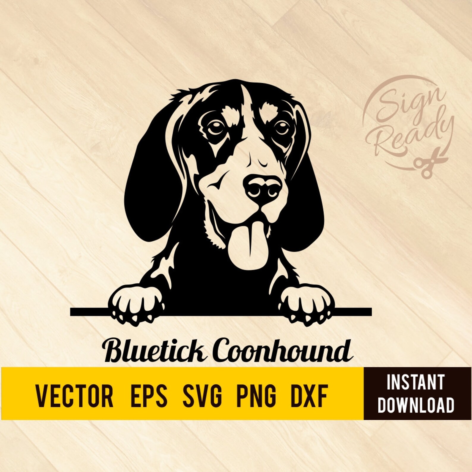 Peeking Bluetick Coonhound Svg DOG Clipart-Vector Art | Etsy