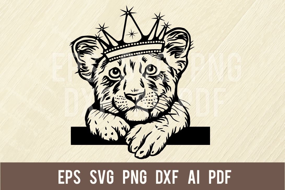 Free Free 185 Lion Cub With Crown Svg SVG PNG EPS DXF File