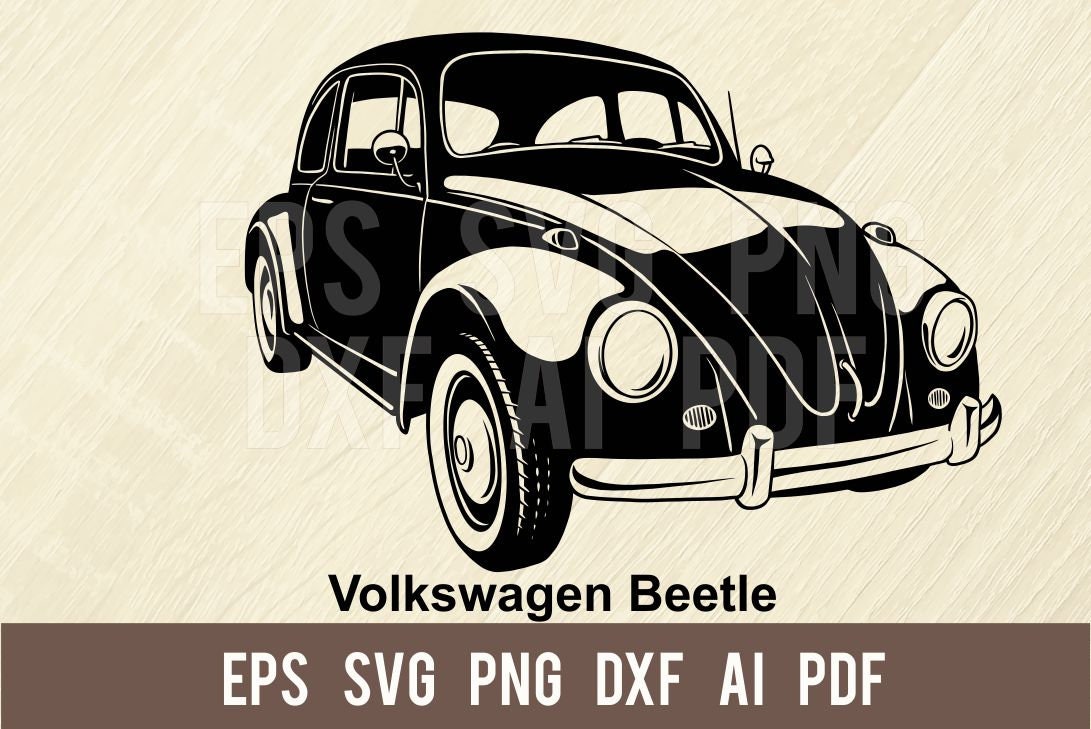 Volkswagen Beetle SVG Classic Retro car SVG dxf Stencils | Etsy