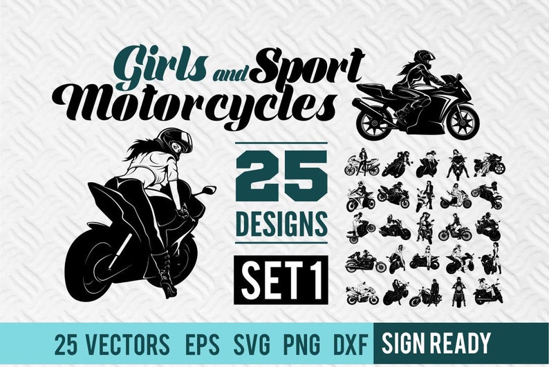 Girls Motorcycles Svg Bundle Biker Girl Svg Biker Chick Svg Etsy