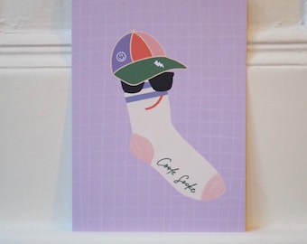 Postkarte "coole Socke"