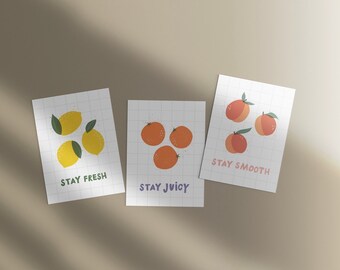 Postcard set "Summer fresh fruits"