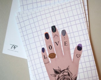 Postkarte "LOVE Tattoo"