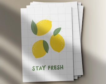 Postkarte "lemon – stay fresh"