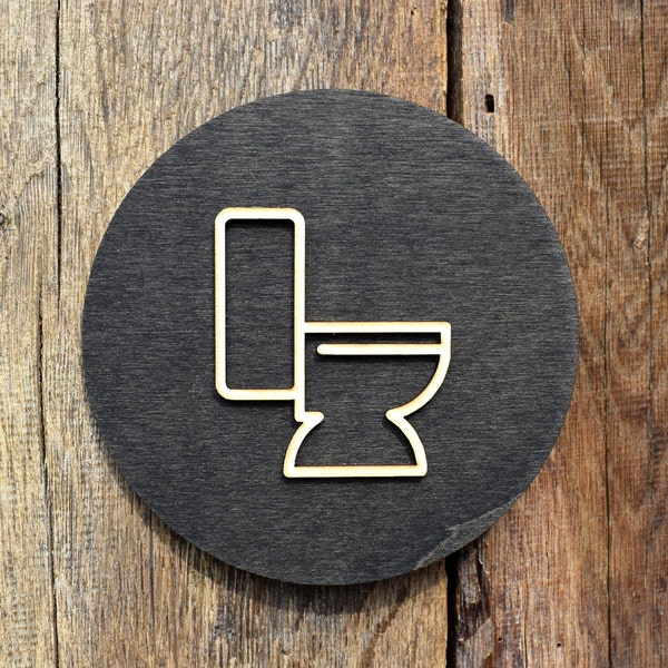 Modern Unisex Toilet Door Sign, WC Sign, Restroom Door Sign, Toilet Decor, Toilet Plate, Toilet Plaque, Toilets Sign, Bathroom