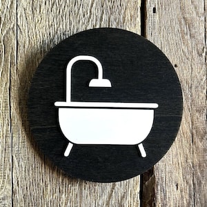 Top Luxury Bathroom Door Sign, Bathroom Sign,  Bathroom Decor, Cabin Sign, Wood Gift, Wood Decor
