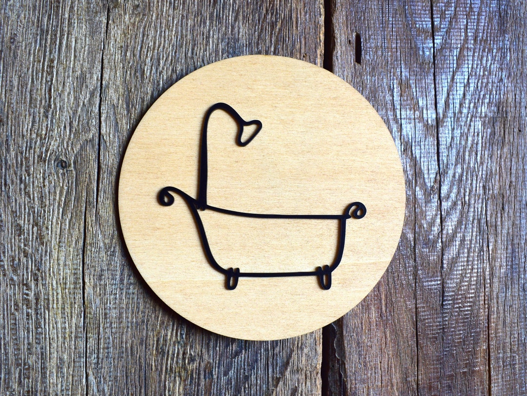 Bathroom Door Sign, Bathroom Sign, Bathroom Decor, Cabin Sign, Wood