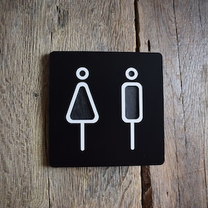 Unisex Toilet Door Sign, Gender Neutral Bathroom Sign, Toilet Door Sign, WC Sign, Toilet Decor, Toilet Plate, Toilet Plaque