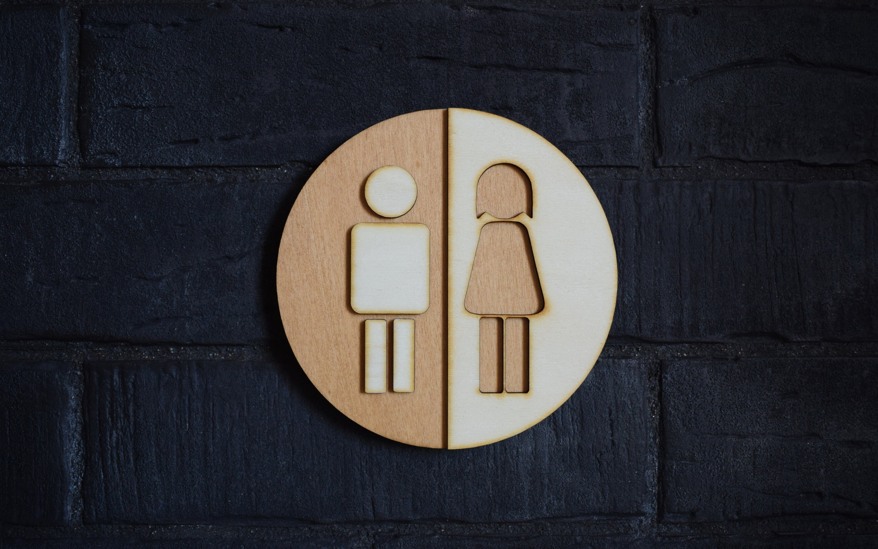 Unisex Toilet Door Sign, WC Sign, Restroom Door Sign, Toilet Decor ...