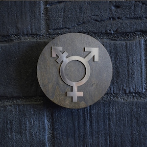 Luxury Unisex Toilet Door Sign, Gender Neutral Bathroom Sign, Toilet Door Sign, WC Sign, Toilet Decor, Toilet Plate, Toilet Plaque