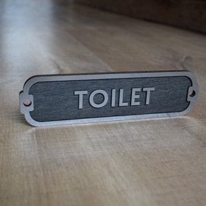 Luksusowy znak toalety, znak WC, znak na drzwi, dekoracja toalety, płyta toaletowa, tabliczka toaletowa, tabliczka na drzwi, styl vintage, styl kolejowy, styl retro