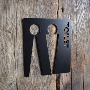 Unisex Toilet Door Sign, Gender Neutral Bathroom Sign, Toilet Door Sign, WC Sign, Toilet Decor, Toilet Plate, Toilet Plaque
