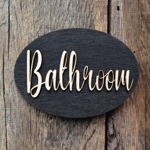 Bathroom Door Sign, Bathroom Sign, Bathroom Decor, Cabin Sign, Wood Gift, Wood Decor, Toliet Door Sign, Unisex Toilet Door