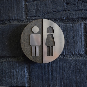 Luxury Unisex Toilet Door Sign, WC Sign, Restroom Door Sign, Toilet Decor, Toilet Plate, Toilet Plaque, Toilets Sign, Bathroom, Toilet,