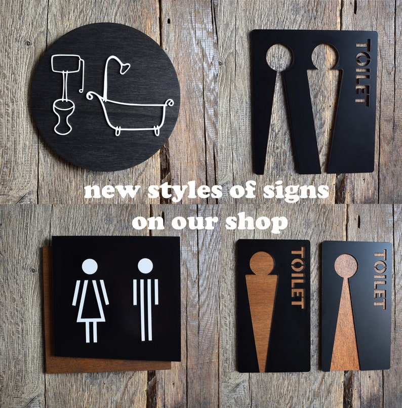 Bathroom Door Sign Bathroom Sign Bathroom Decor Cabin Sign Etsy