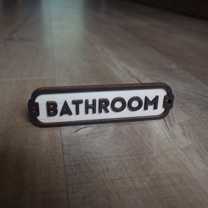 Bathroom Sign, Door Sign, Door Plaque, Vintage Style, Railway Style, Retro Style, Wood Gift, Wood Decor