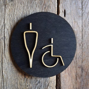 Men Disabled Toilet Door Sign, WC Sign, Restroom Door Sign, Toilet Plate, Toilet Plaque, Toilets Sign, Bathroom, Toilet, Cabin Sign