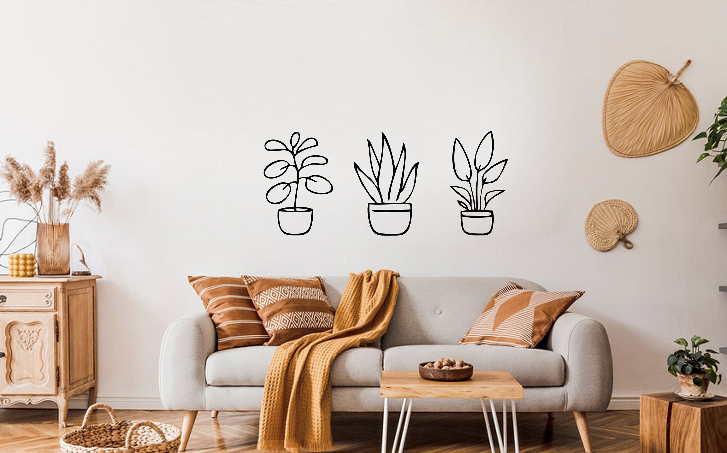 Flower Wall Decor, Home Decor, Living Room Wall Decor, Wall Art, Minimalist Flower Hanging, Wall Decor Over The Bed, Boho Home Decor