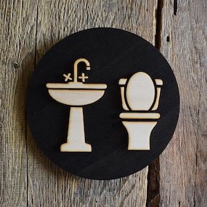 Unisex Toilet Door Sign, Bathroom sign, WC Sign, Restroom Door Sign, Toilet Decor, Toilet Plate, Toilet Plaque, Bathroom, Toilet, Cabin Sign