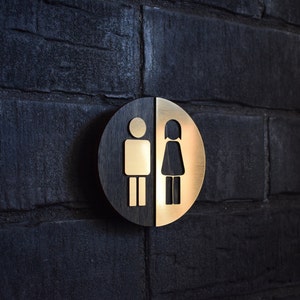 Top Luxury Unisex Toilet Door Sign, WC Sign, Restroom Door Sign, Toilet Decor, Toilet Plate, Toilet Plaque, Toilets Sign, Bathroom, Toilet,