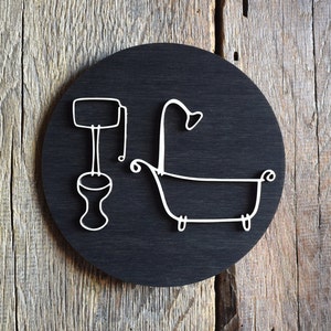 Unisex Toilet Door Sign & Bathroom, WC Sign, Restroom Door Sign, Toilet Decor, Toilet Plate, Toilet Plaque, Toilets Sign, Bathroom